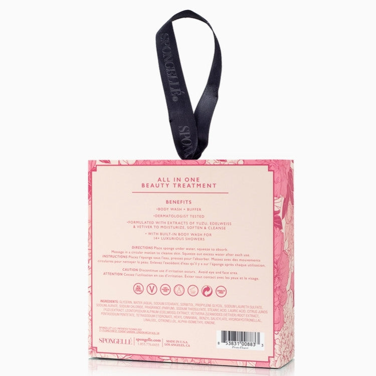 Spongelle Peony Boxed Flower back of box