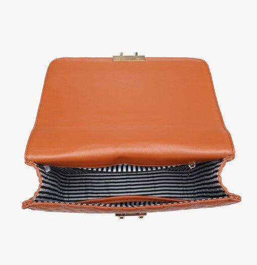 EveryHour Quilted Convertible Backpack w/ Metal Push Lock inside view