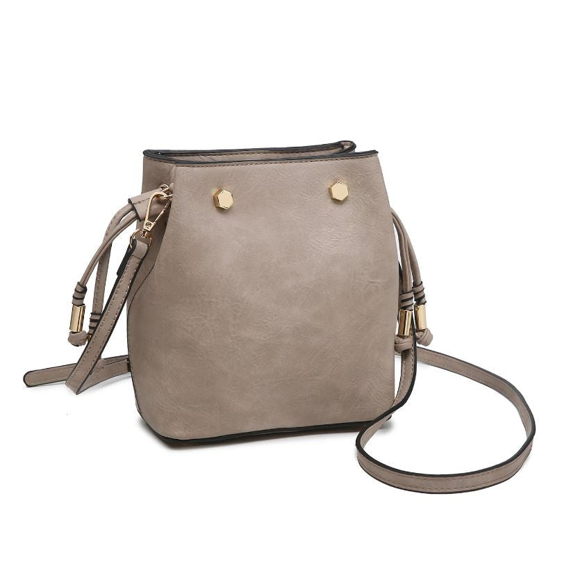 The Rain Mini Bucket Bag in warm grey