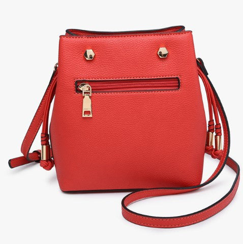 Jen & Co Rain Mini Bucket Bag in red