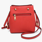 Jen & Co Rain Mini Bucket Bag in red