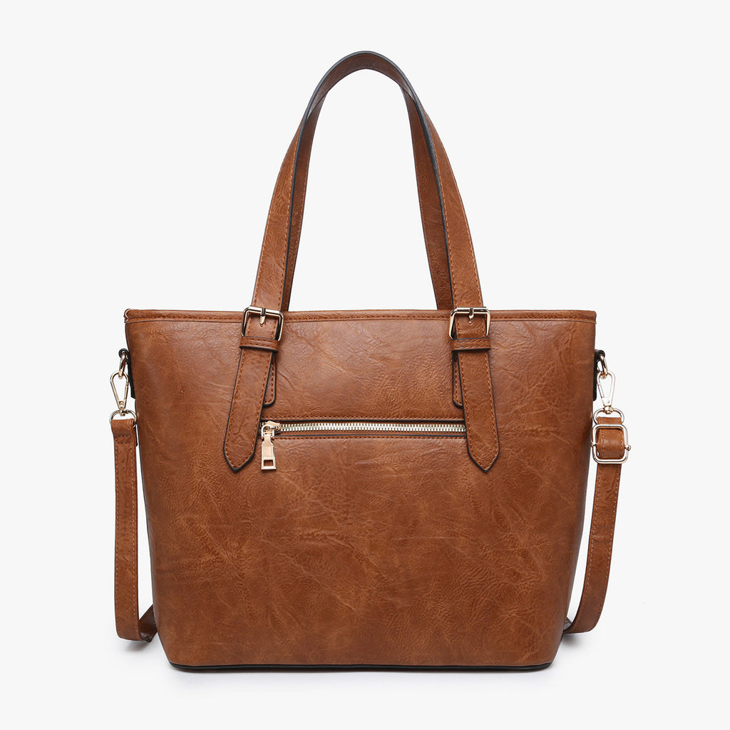 Jen & Co Raya Tri-Color Striped Tote back view