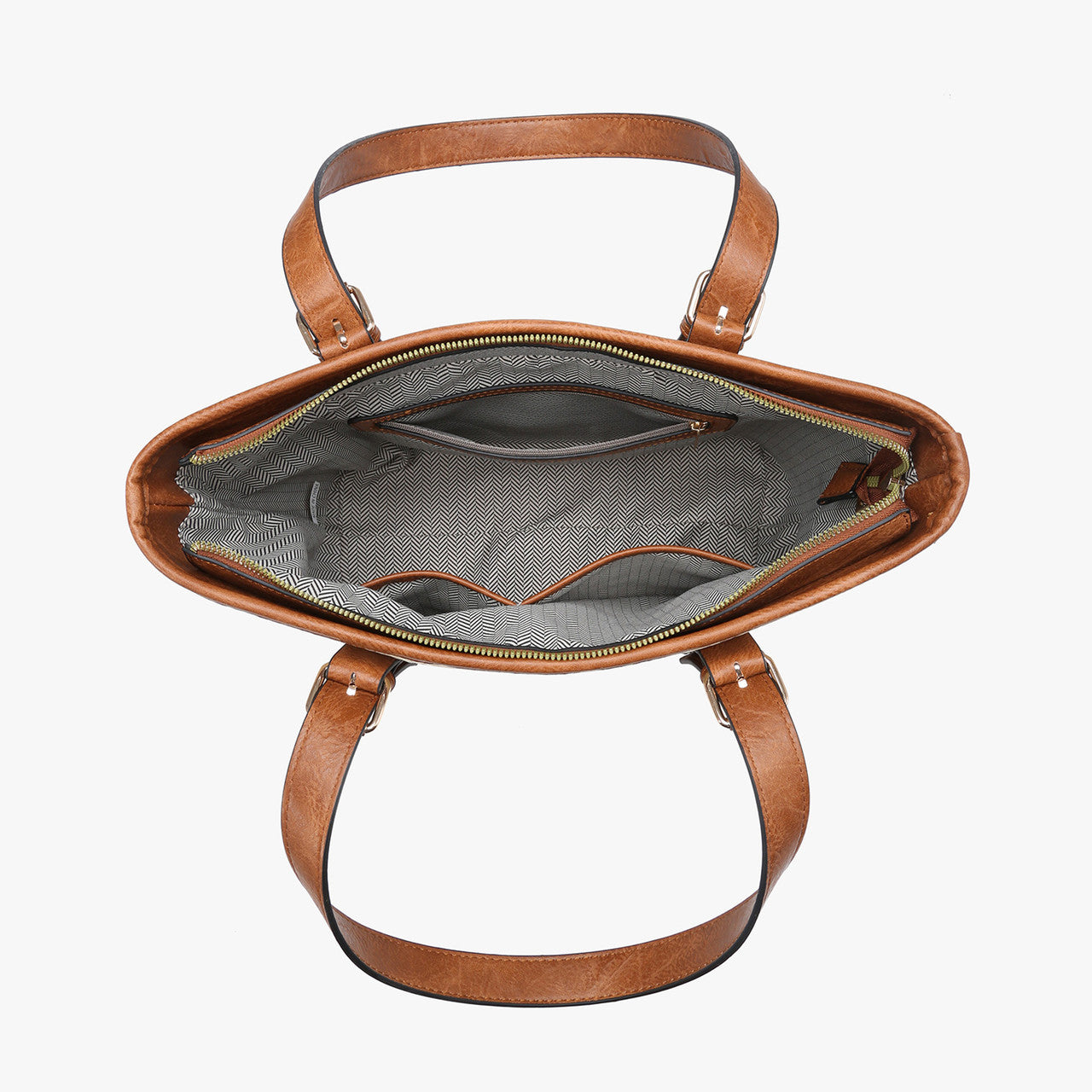 Jen & Co Raya Tri-Color Striped Tote inside view