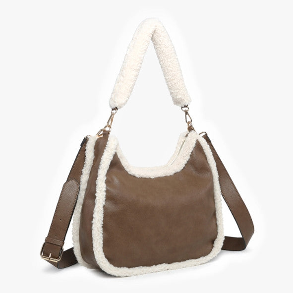 Jen & Co Reece Sherpa Trim Satchel alt view