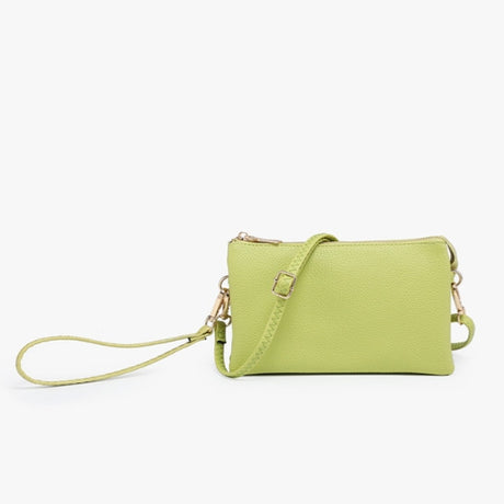 Avocado Green handbag with a strap on a white background