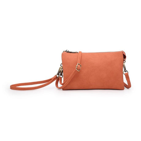 Orange crossbody bag on a white background