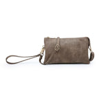 Jen & Co Riley Crossbody Bag with wristlet strap in color chocolate