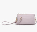 Cool pink handbag with a strap on a white background