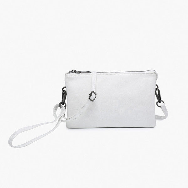 Glitter White crossbody bag on a white background