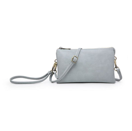 Light gray teal crossbody bag on a white background