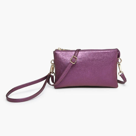 Sapphire Purple handbag with a strap on a white background