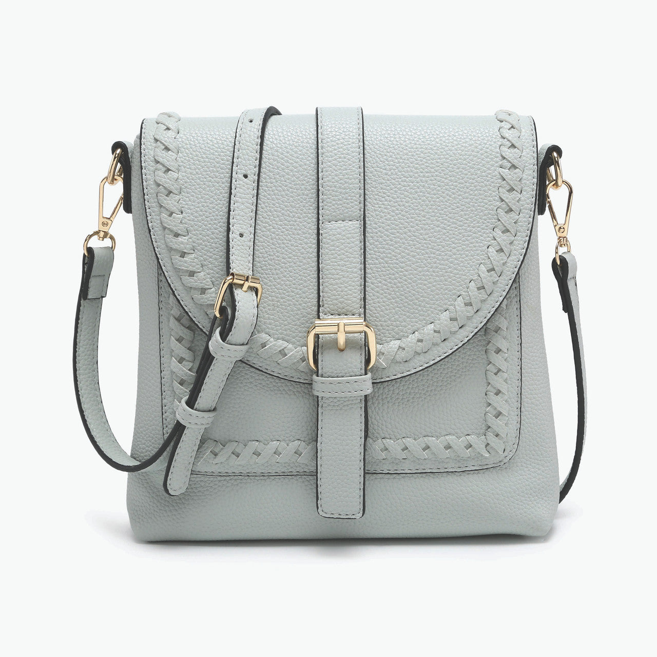 Jen & Co Roberta Whipstitch Flapover Crossbody in Glacial Blue