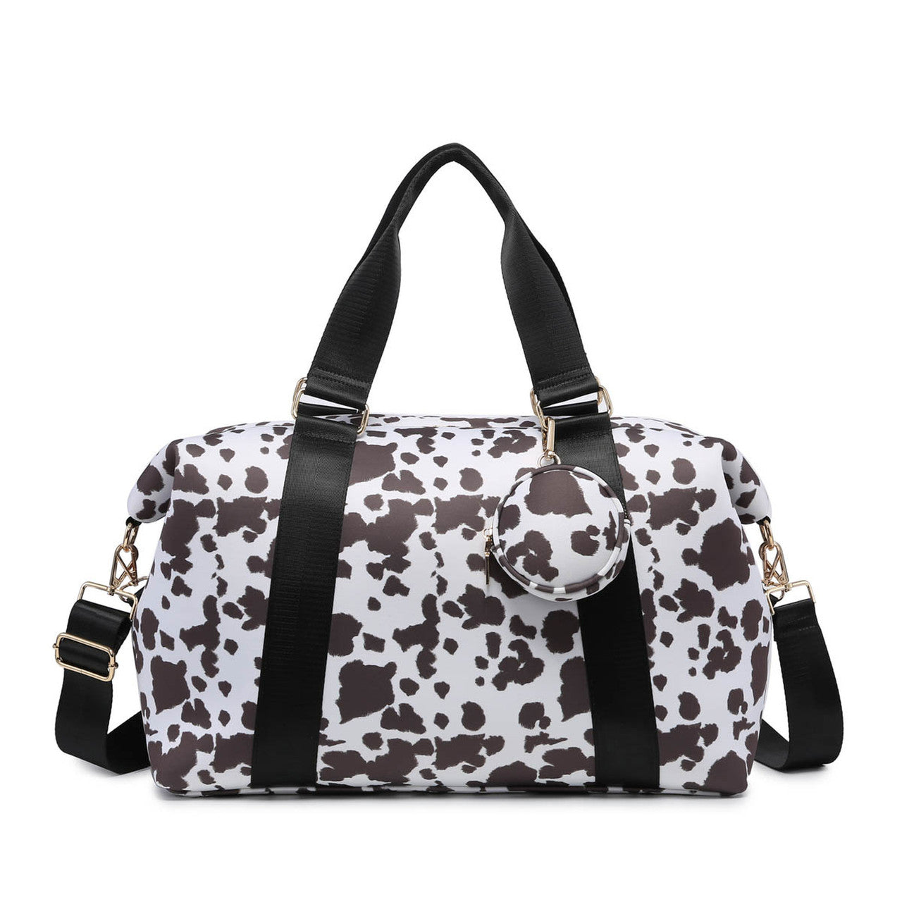 Jen & Co Rory Neoprene Duffle with Guitar Straps in cow print