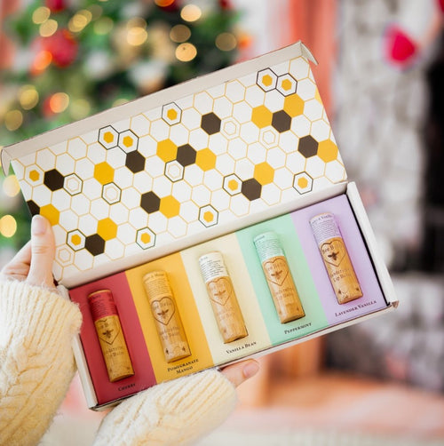 Bee Bella Variety 5 Pack of Lip Balm Gift Box style shot