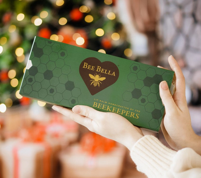 Bee Bella Variety 5 Pack of Lip Balm Gift Box style shot box view