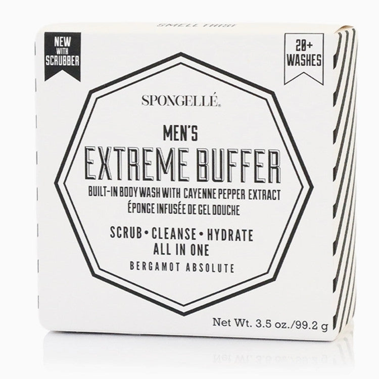 Spongelle Men's Extreme Buffer with Black Scrubber