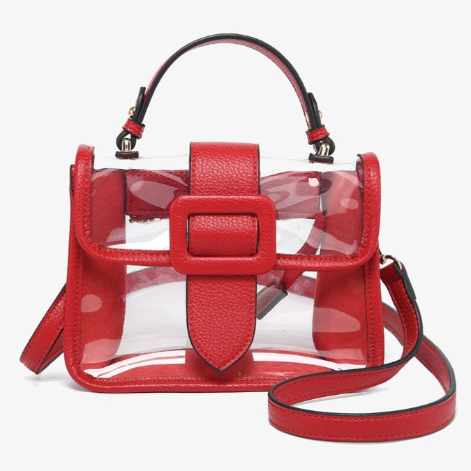 Jen & Co Toni Clear Flapover Crossbody Bag
