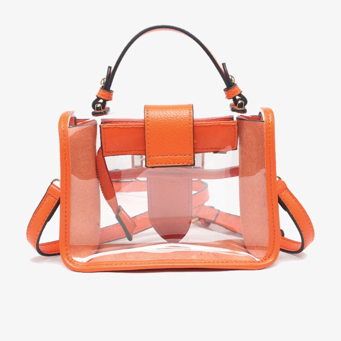 Jen & Co Toni Clear Flapover Crossbody Bag