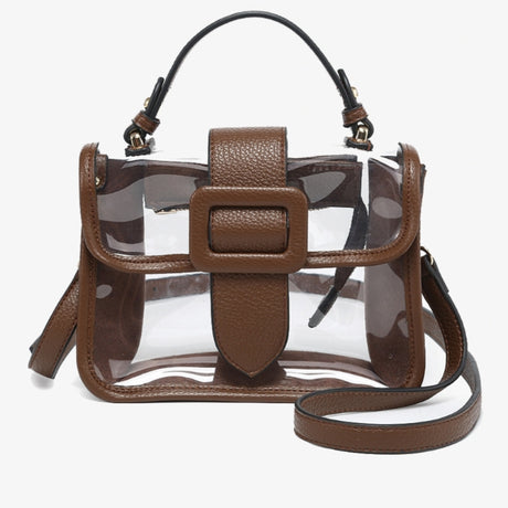 Jen & Co Toni Clear Flapover Crossbody Bag