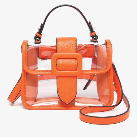 Jen & Co Toni Clear Flapover Crossbody Bag