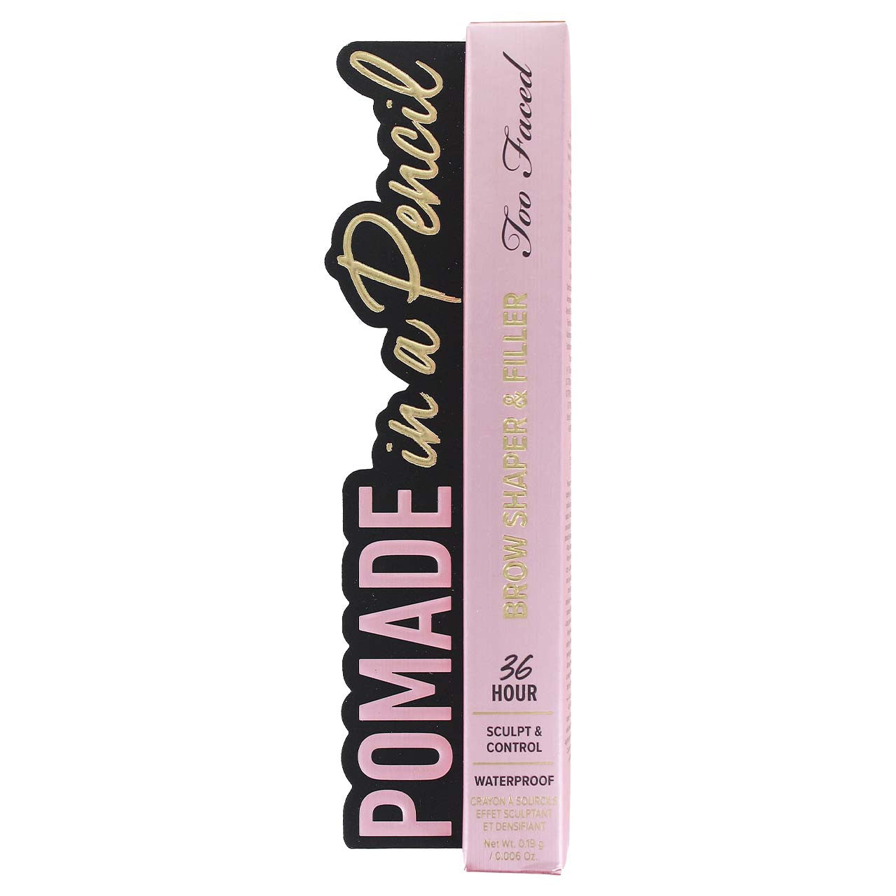 Too Faced Pomade in a Pencil Eyebrow Shaper & Filler Box