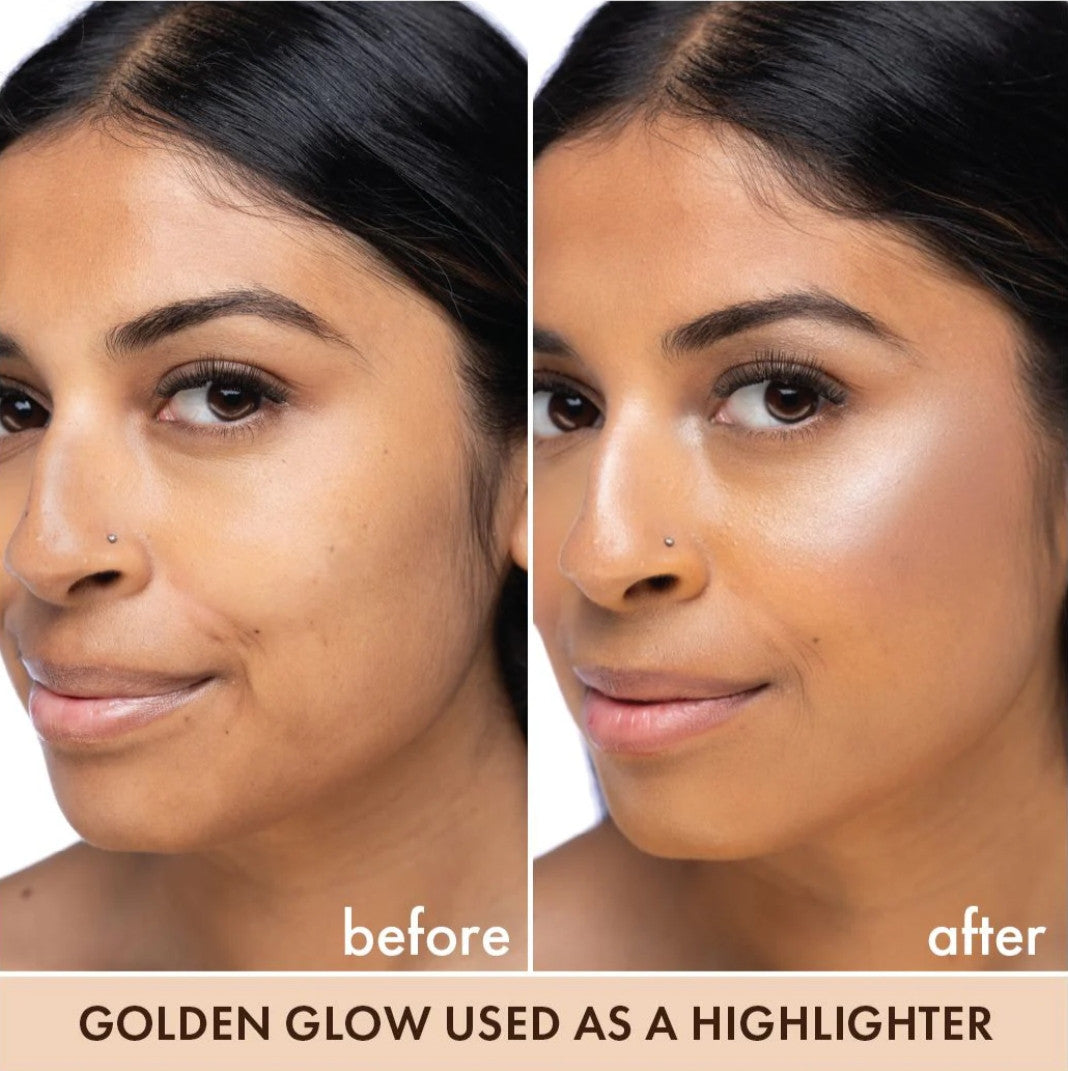 theBalm Oliver Dewy Face Drops Sunkissed before and after